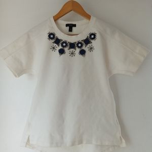 J.Crew XS Ivory Structured Necklace Shirt Top